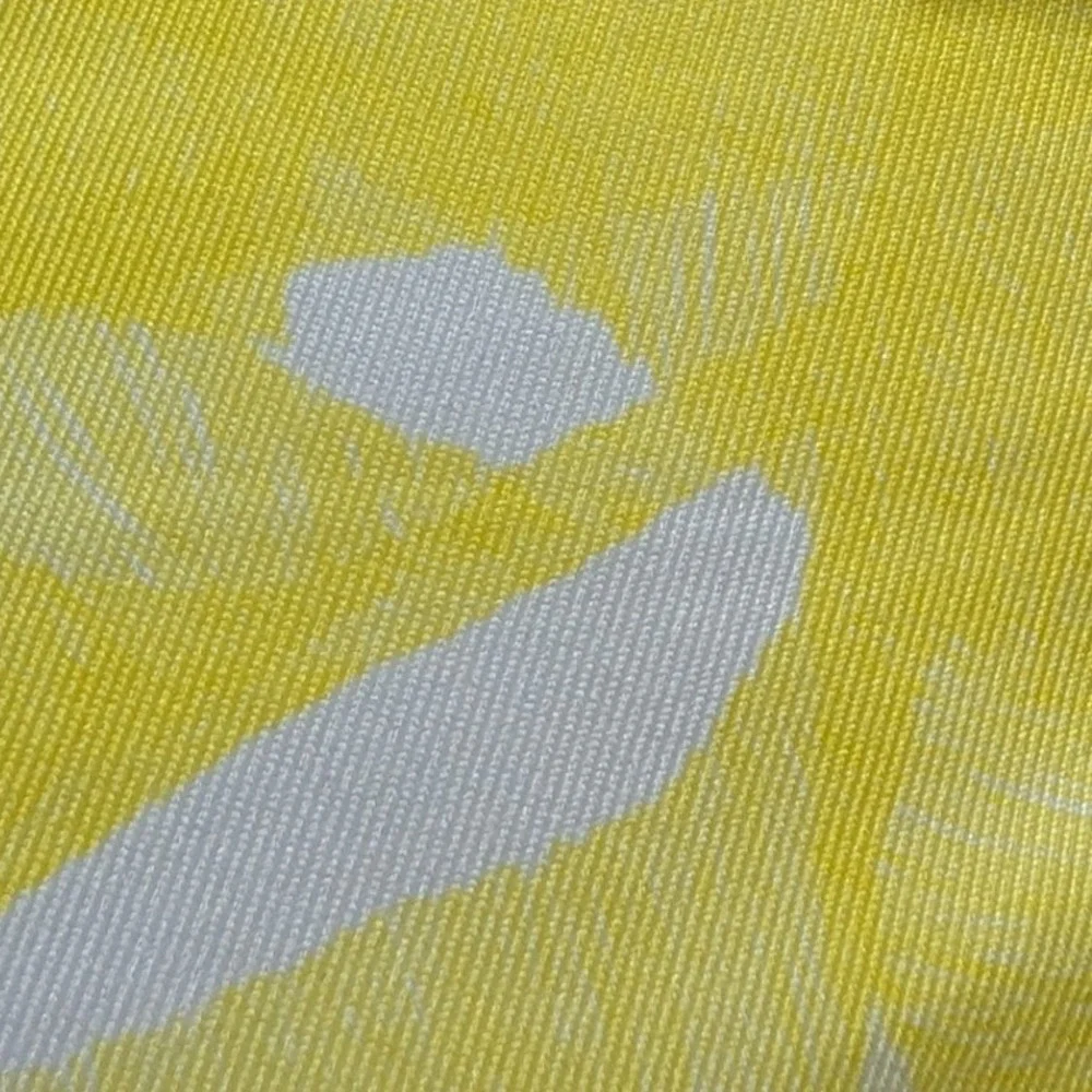 Nike Womens Dri-FIT Polo Shirt Yellow White Abstract‎ Print Golf Tennis Size S